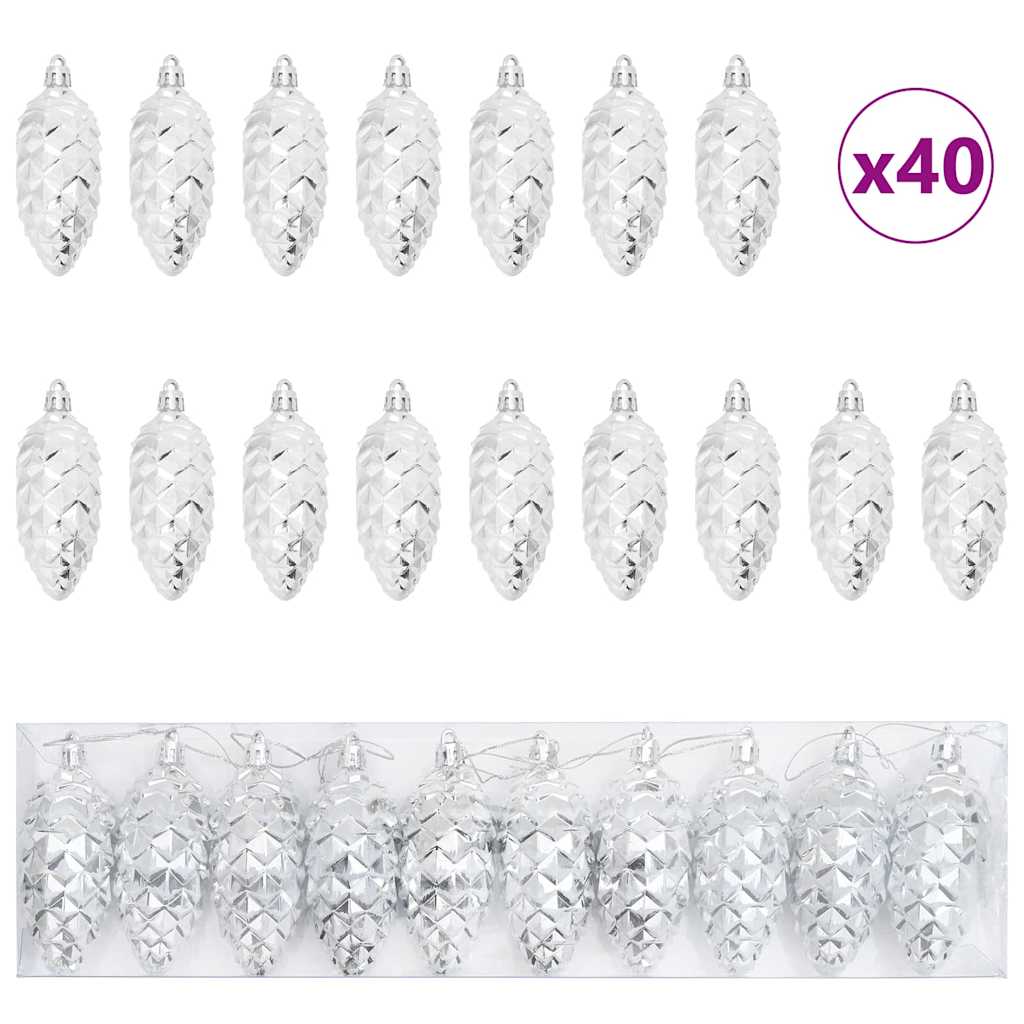 Christmas Pine Cone Ball 40 Pcs Kunststoff