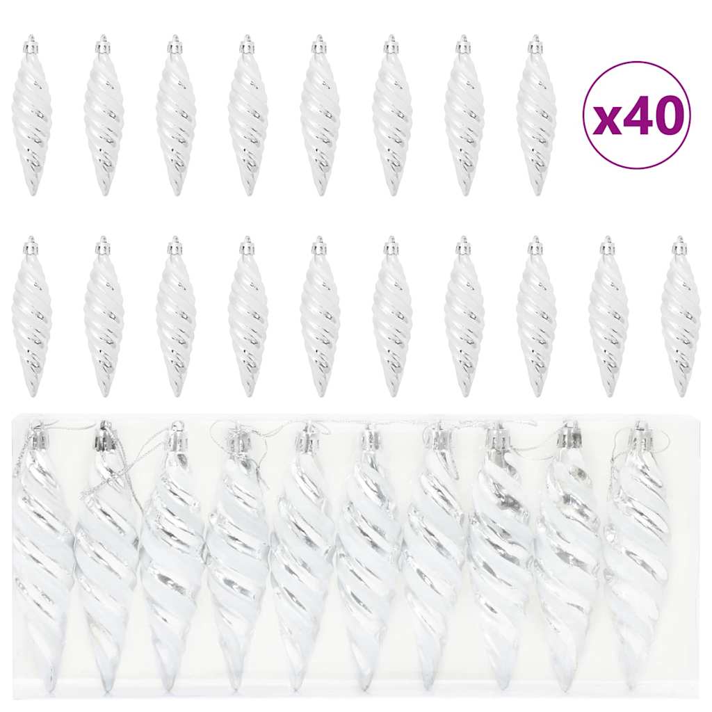 Christmas Spiral Shape Ball 40 Pcs Kunststoff