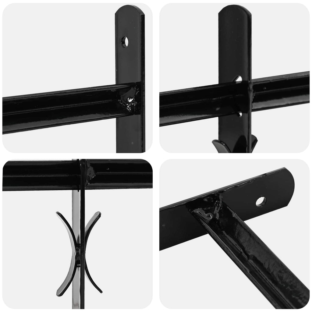 Fenstergitter Schwarz 76 X 30 Cm Pulverbeschichteter Stahl