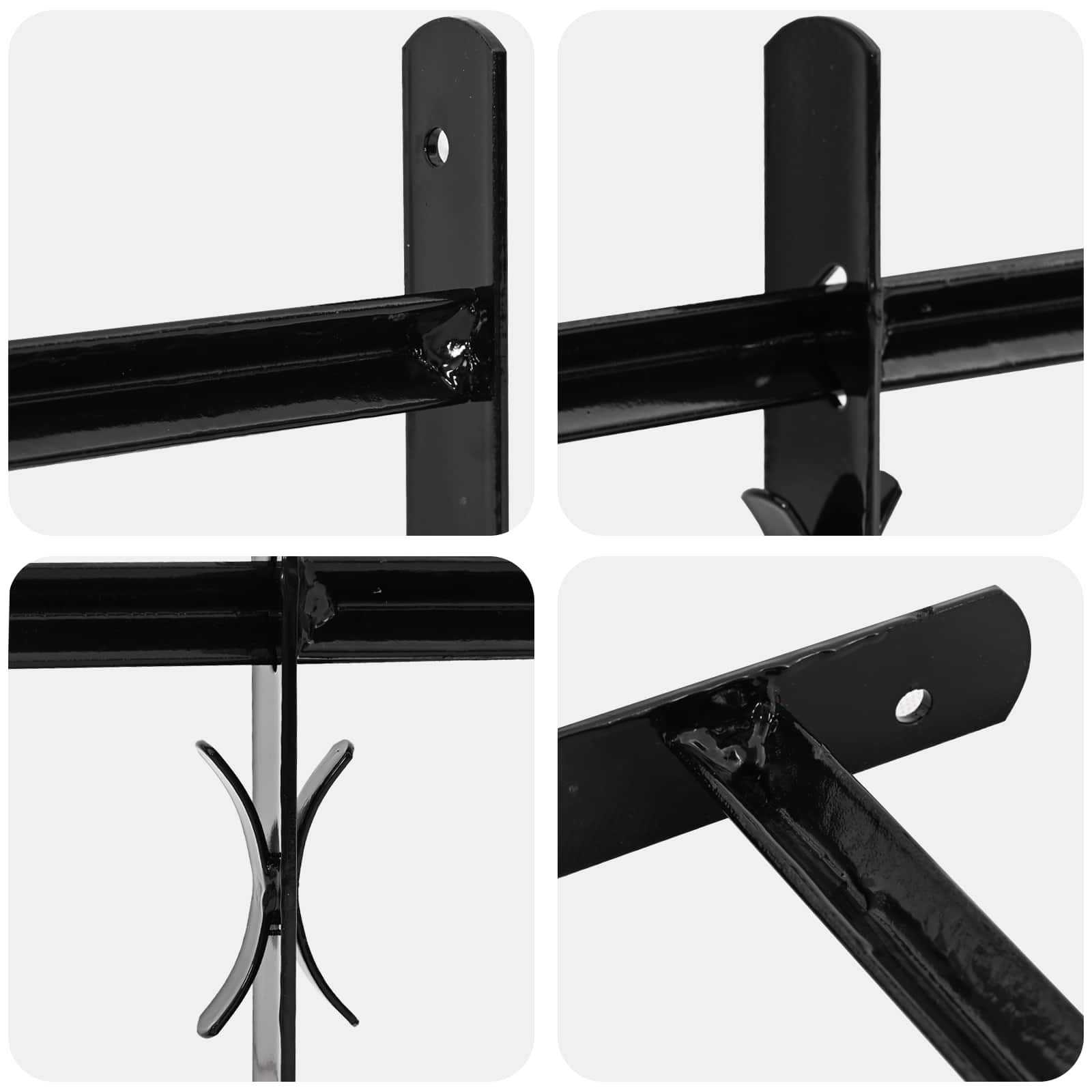 Fenstergitter Schwarz 76 X 30 Cm Pulverbeschichteter Stahl