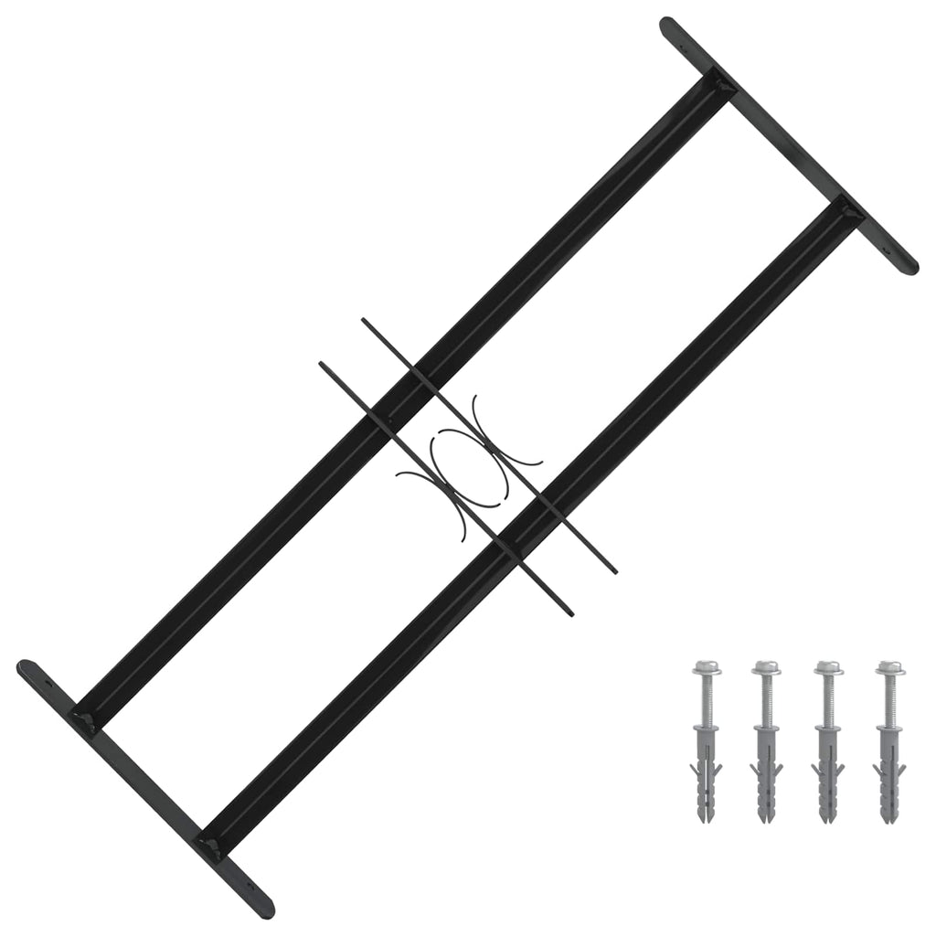 Fenstergitter Schwarz 76 X 30 Cm Pulverbeschichteter Stahl
