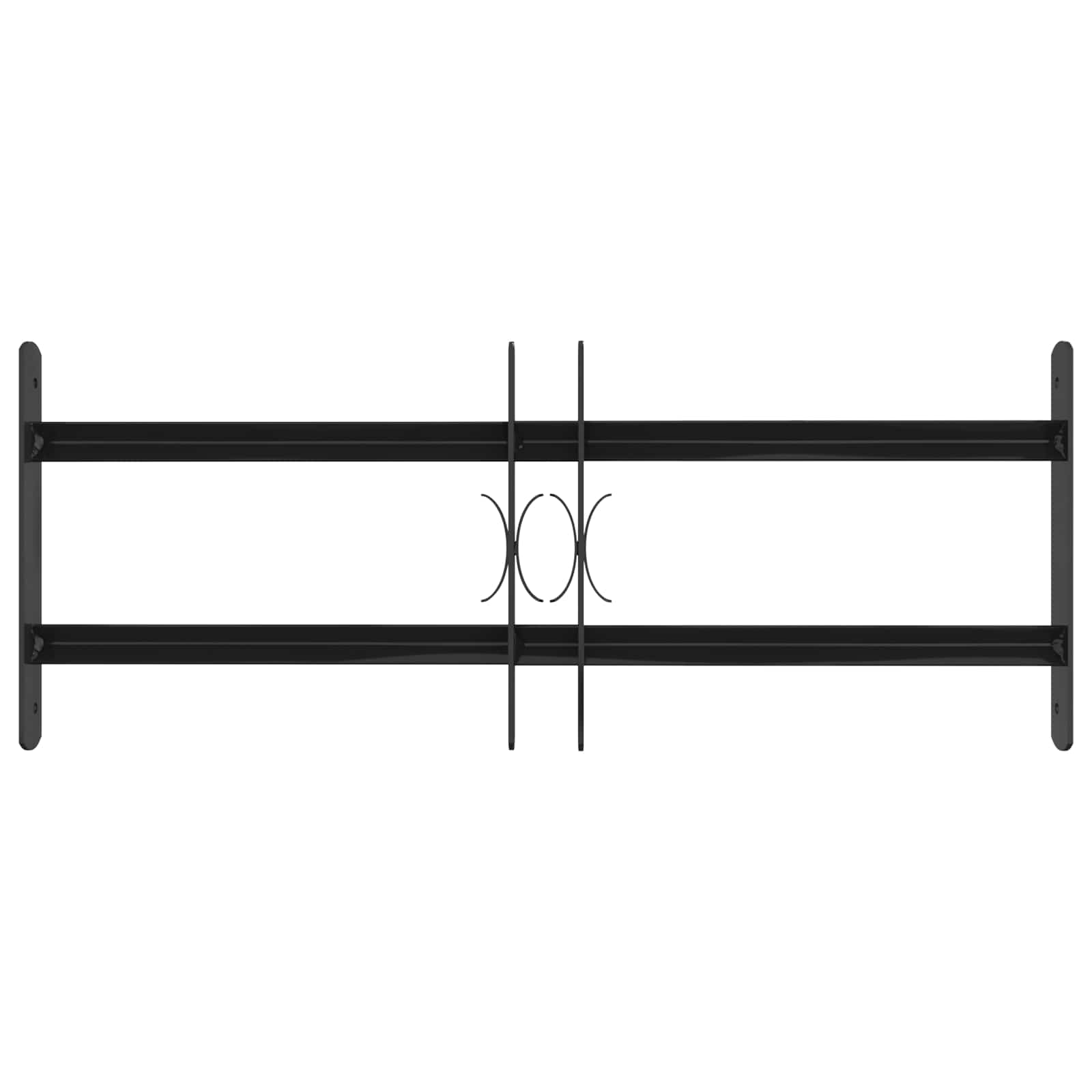 Fenstergitter Schwarz 76 X 30 Cm Pulverbeschichteter Stahl