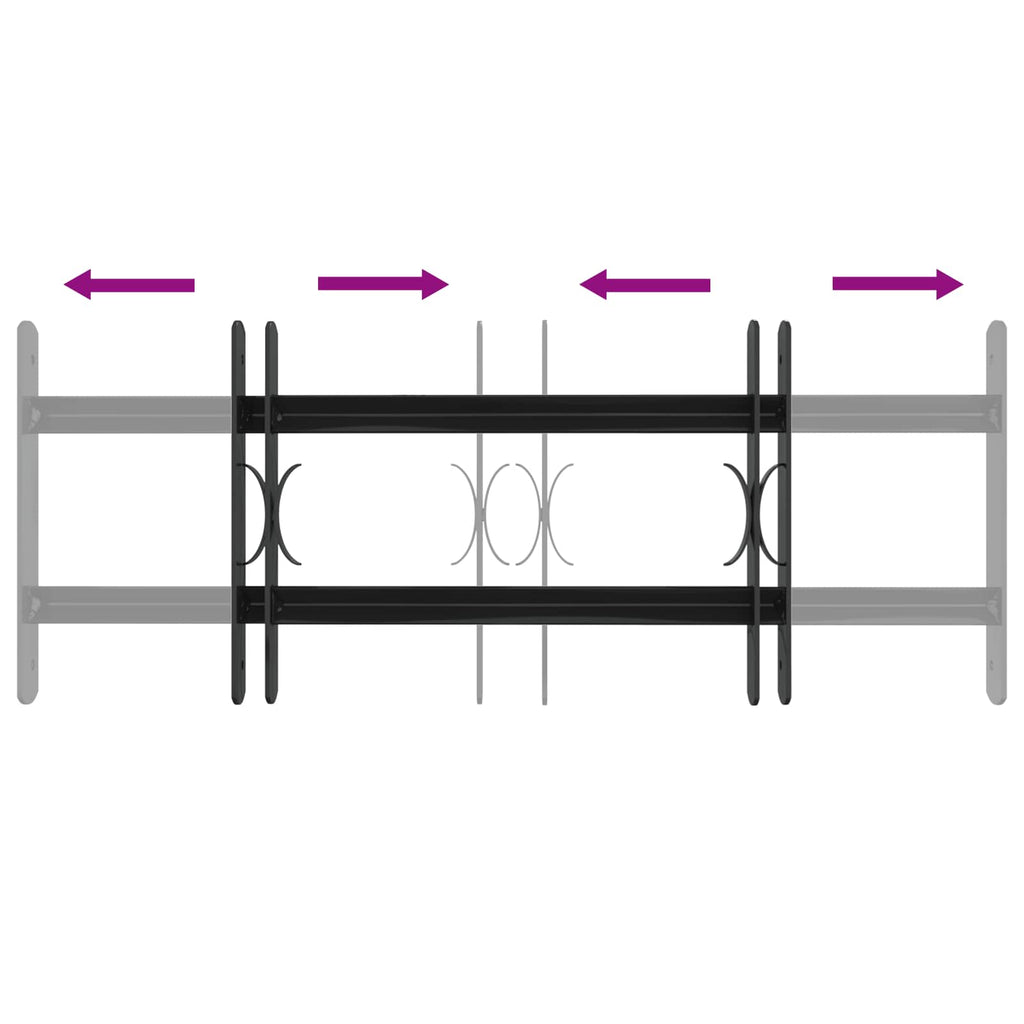 Fenstergitter Schwarz 76 X 30 Cm Pulverbeschichteter Stahl