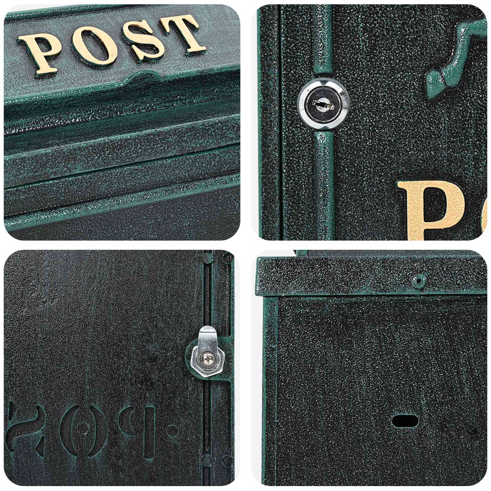 Wandmontierter Briefkasten 29 X 13 X 41 Cm Gussaluminium