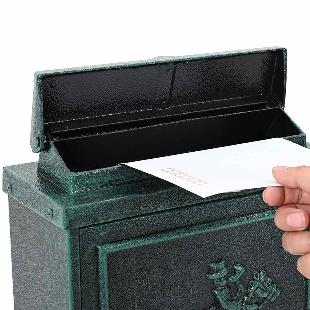 Wandmontierter Briefkasten 29 X 13 X 41 Cm Gussaluminium