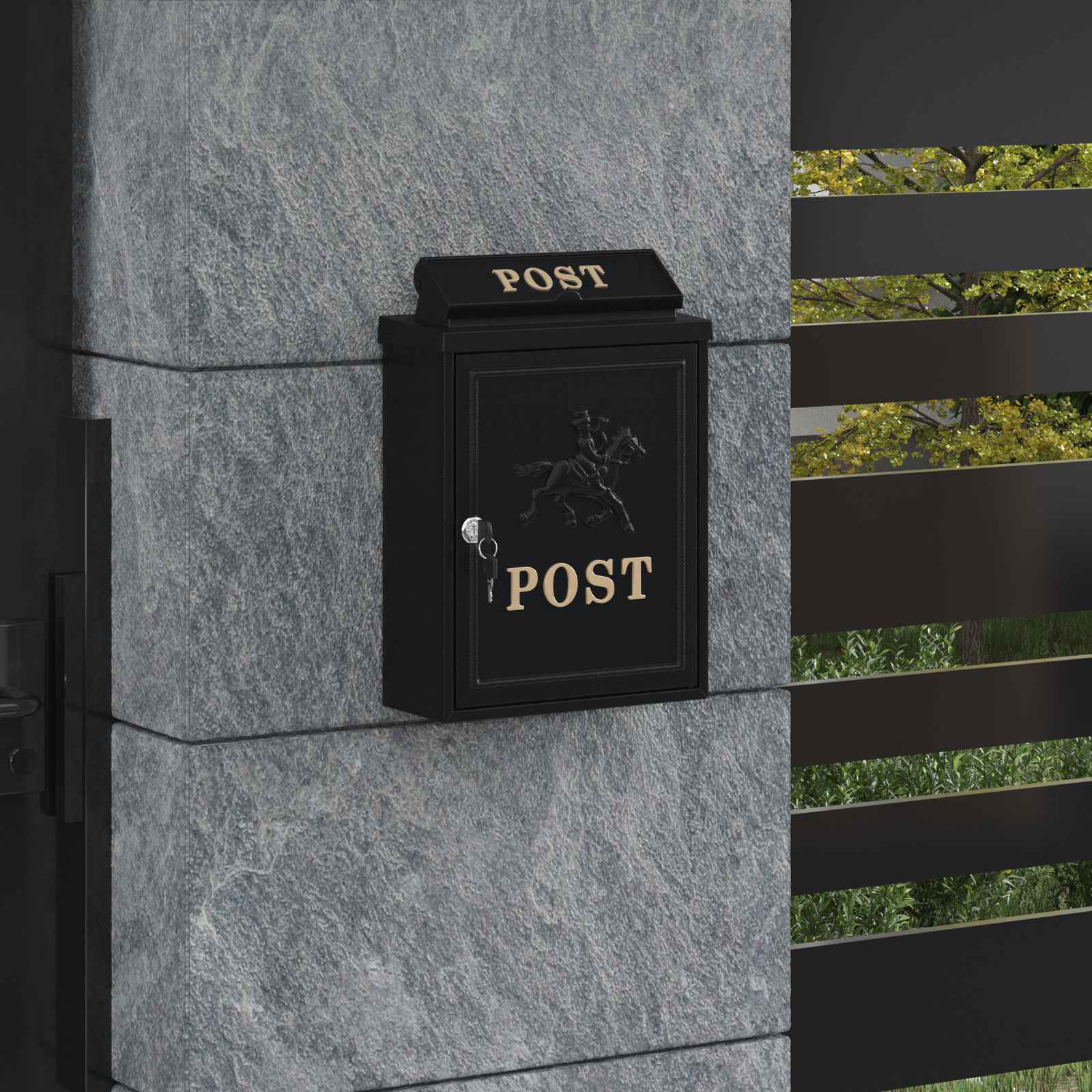 Wandmontierter Briefkasten 29 X 13 X 41 Cm Gussaluminium