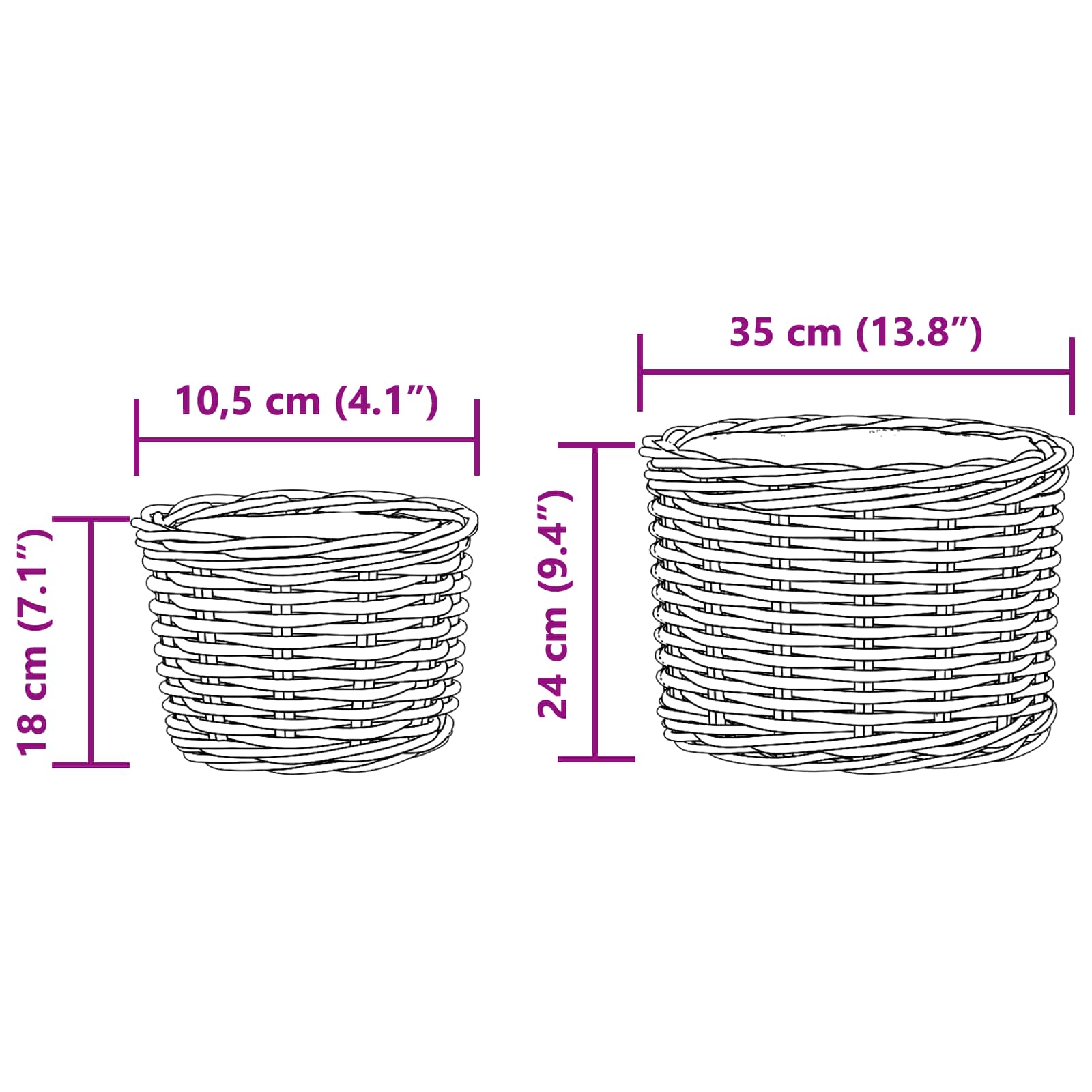 Blumentopf Korb Mit Speicher 2 Pcs