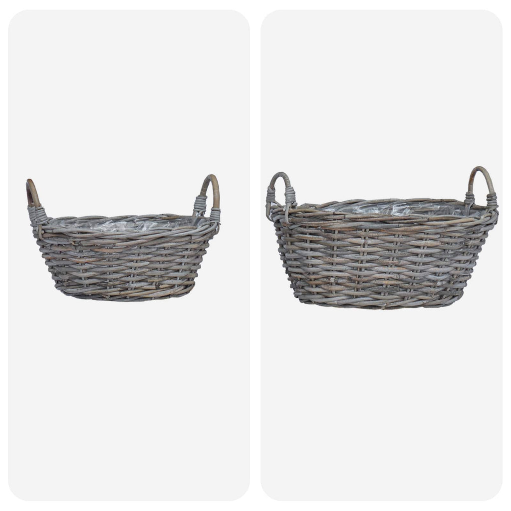 Blumentopfkorb Mit Speicher 2 Pcs Lacak Rattan