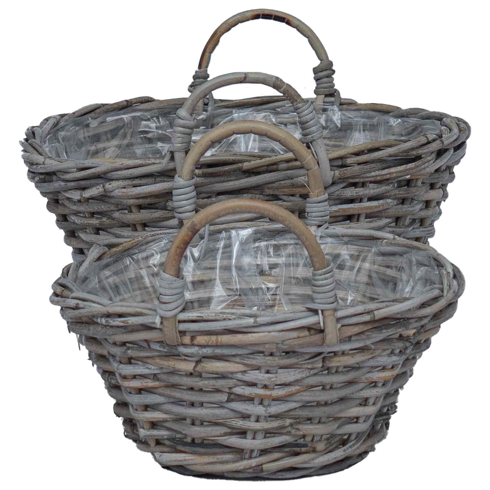 Blumentopfkorb Mit Speicher 2 Pcs Lacak Rattan