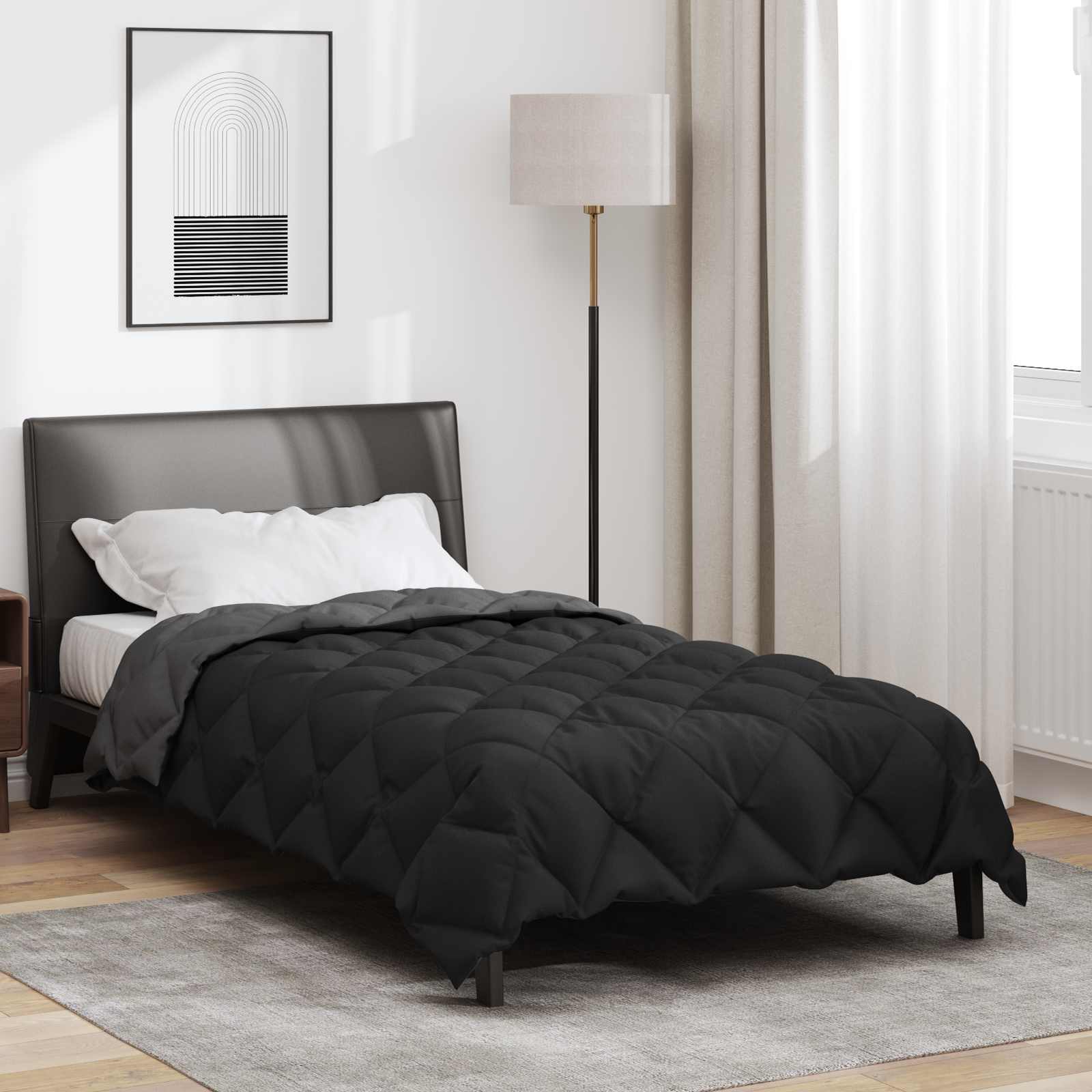 Winterbettdecke Microfiber Schwarz Und Anthrazit