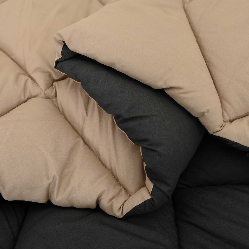 Winterbettdecke Microfiber Schwarz Und Taupe