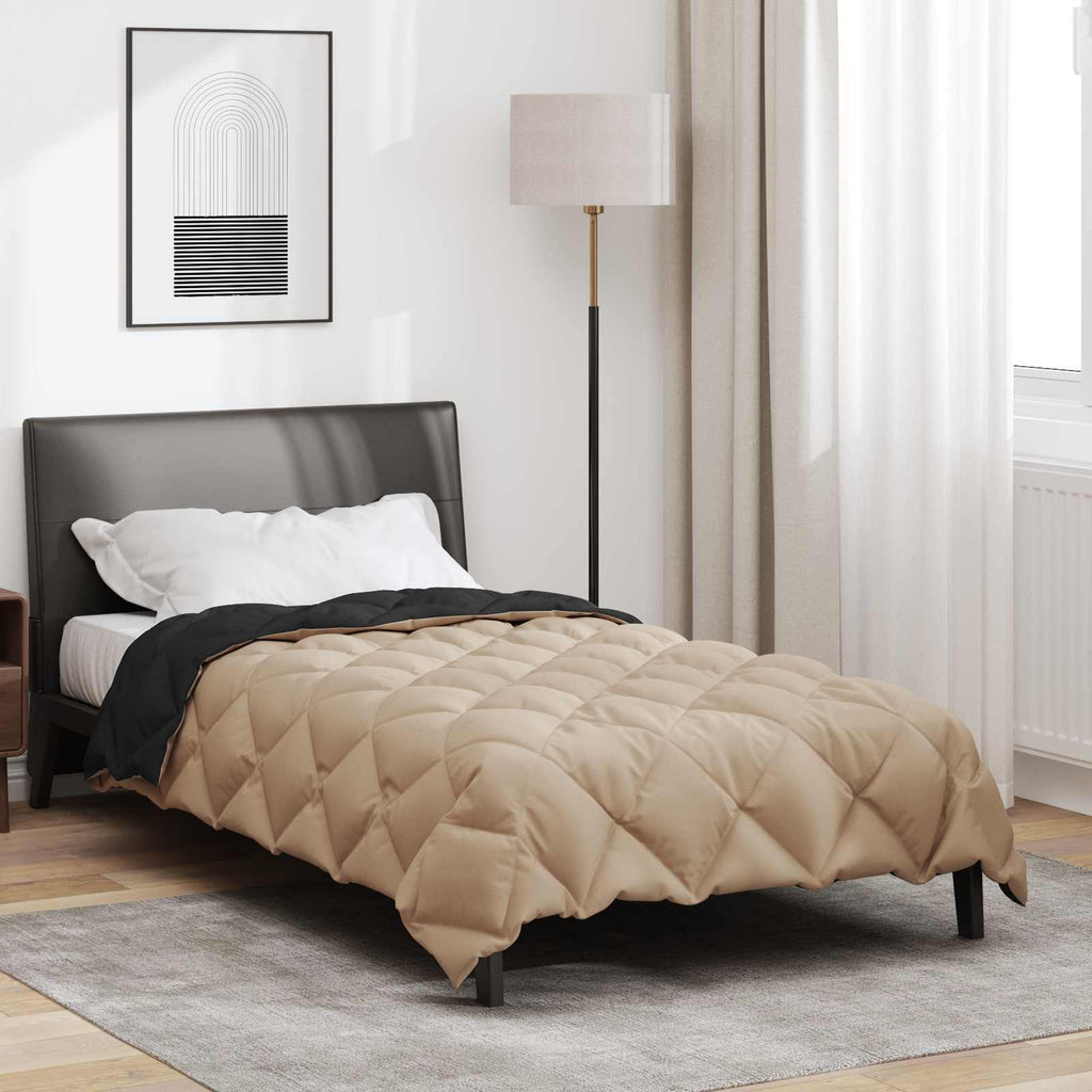 Winterbettdecke Microfiber Schwarz Und Taupe