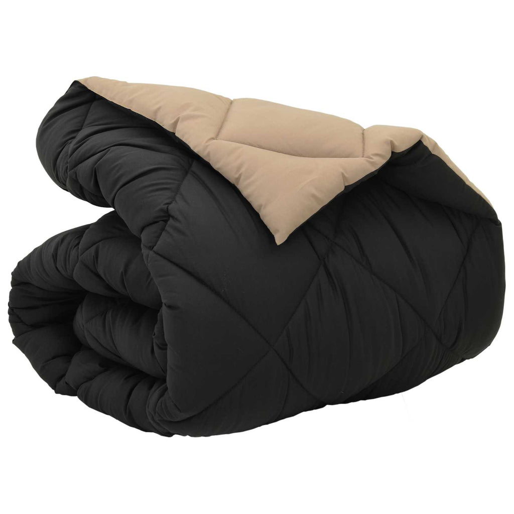 Winterbettdecke Microfiber Schwarz Und Taupe