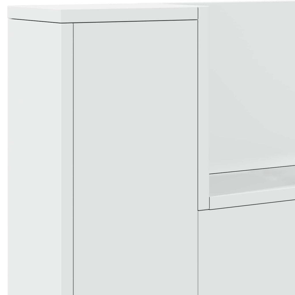 Kopfteil-Schrank Mit Led Mit Regal 140 X 16,5 X 103,5 Cm