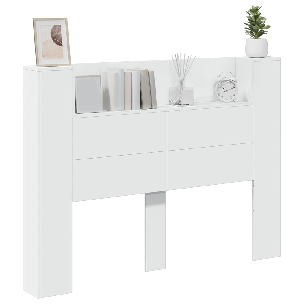 Kopfteil-Schrank Mit Led Mit Regal 140 X 16,5 X 103,5 Cm
