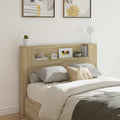 Kopfteil-Schrank Mit Led Mit Regal Sonoma 140 X 16,5 X 103,5 Cm