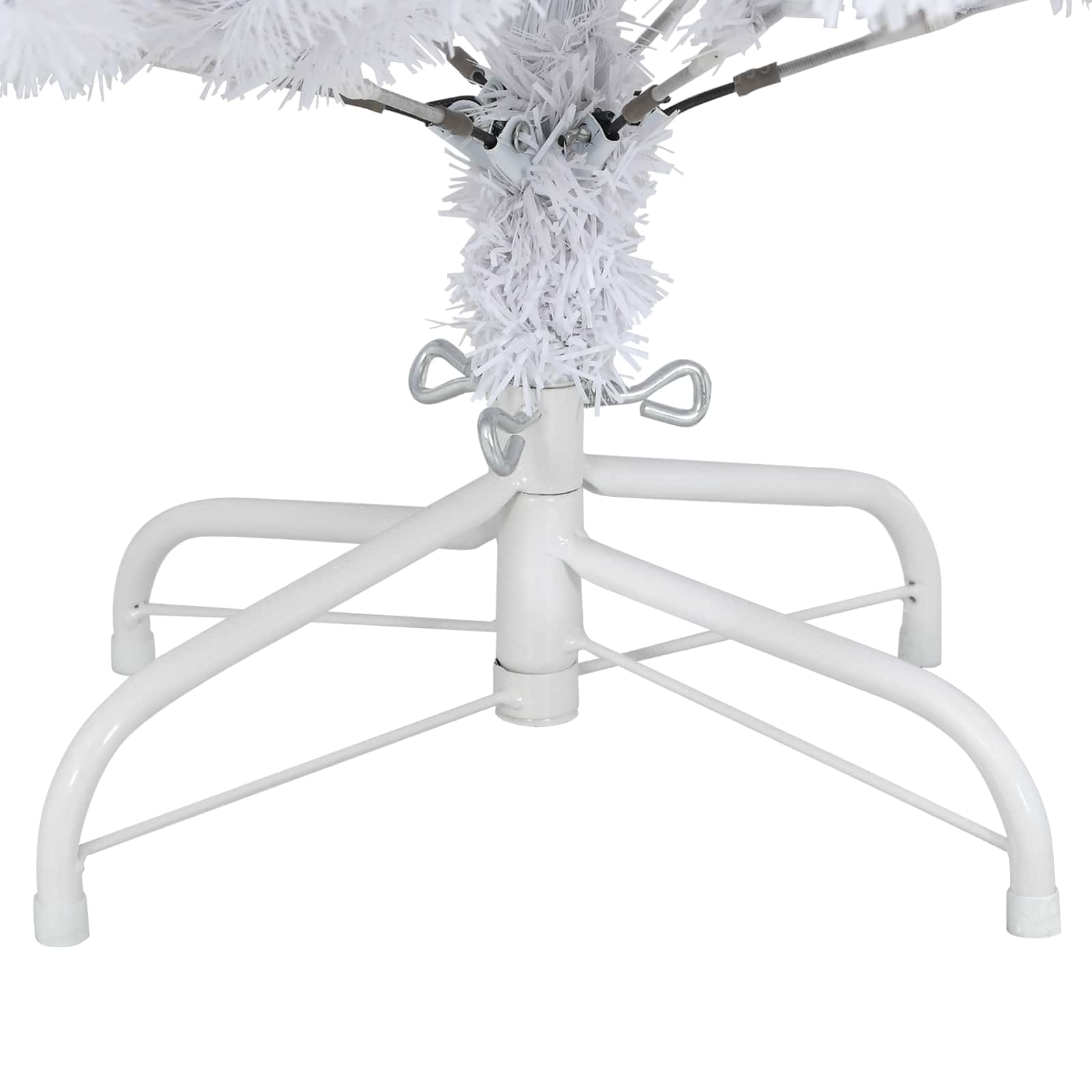 Künstlicher Klappbarer Weihnachtsbaum Weiß Pvc Und Stahl