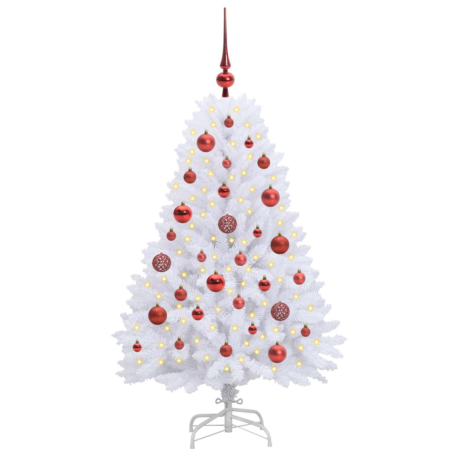 Künstlicher Klappbarer Weihnachtsbaum Weiß Pvc Und Stahl