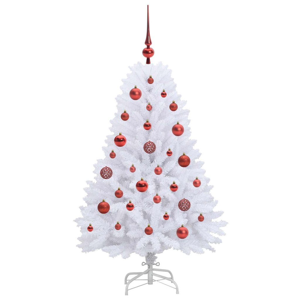 Künstlicher Klappbarer Weihnachtsbaum Weiß Pvc Und Stahl