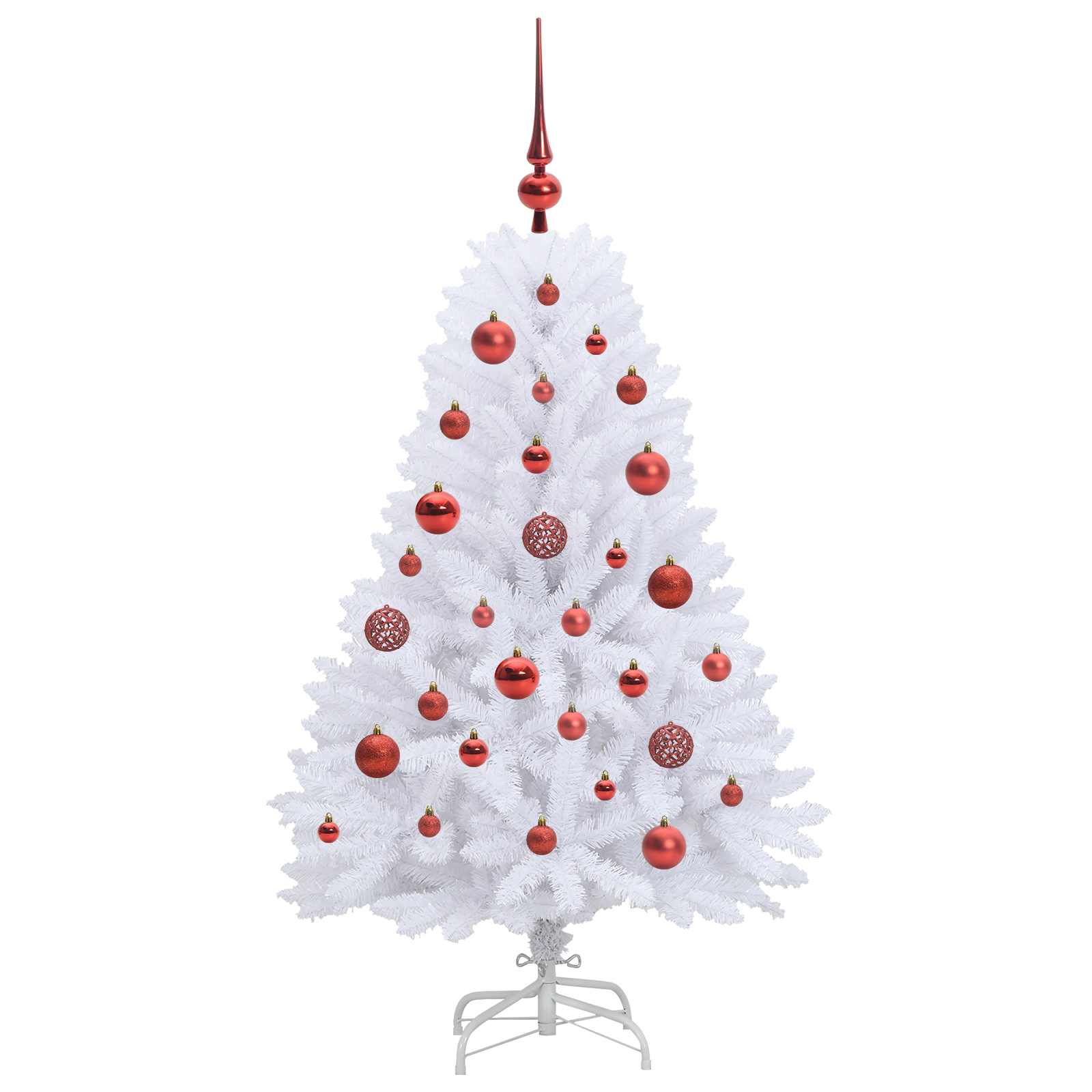 Künstlicher Klappbarer Weihnachtsbaum Weiß Pvc Und Stahl
