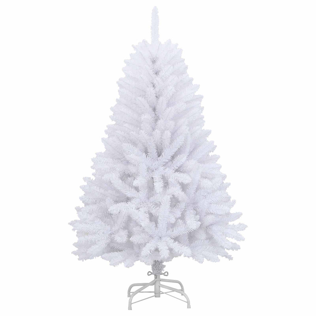 Künstlicher Klappbarer Weihnachtsbaum Weiß Pvc Und Stahl