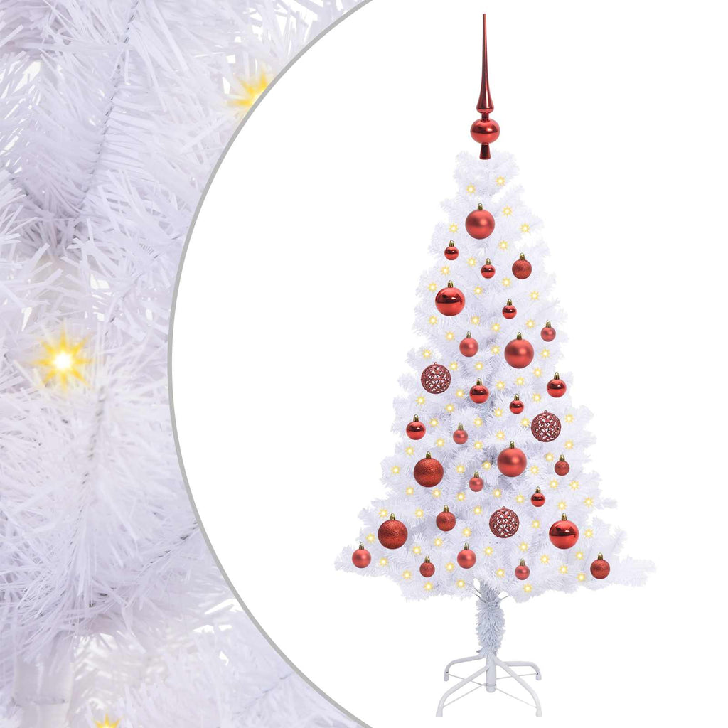 Künstlicher Weihnachtsbaum Weiß Pvc Und Stahl