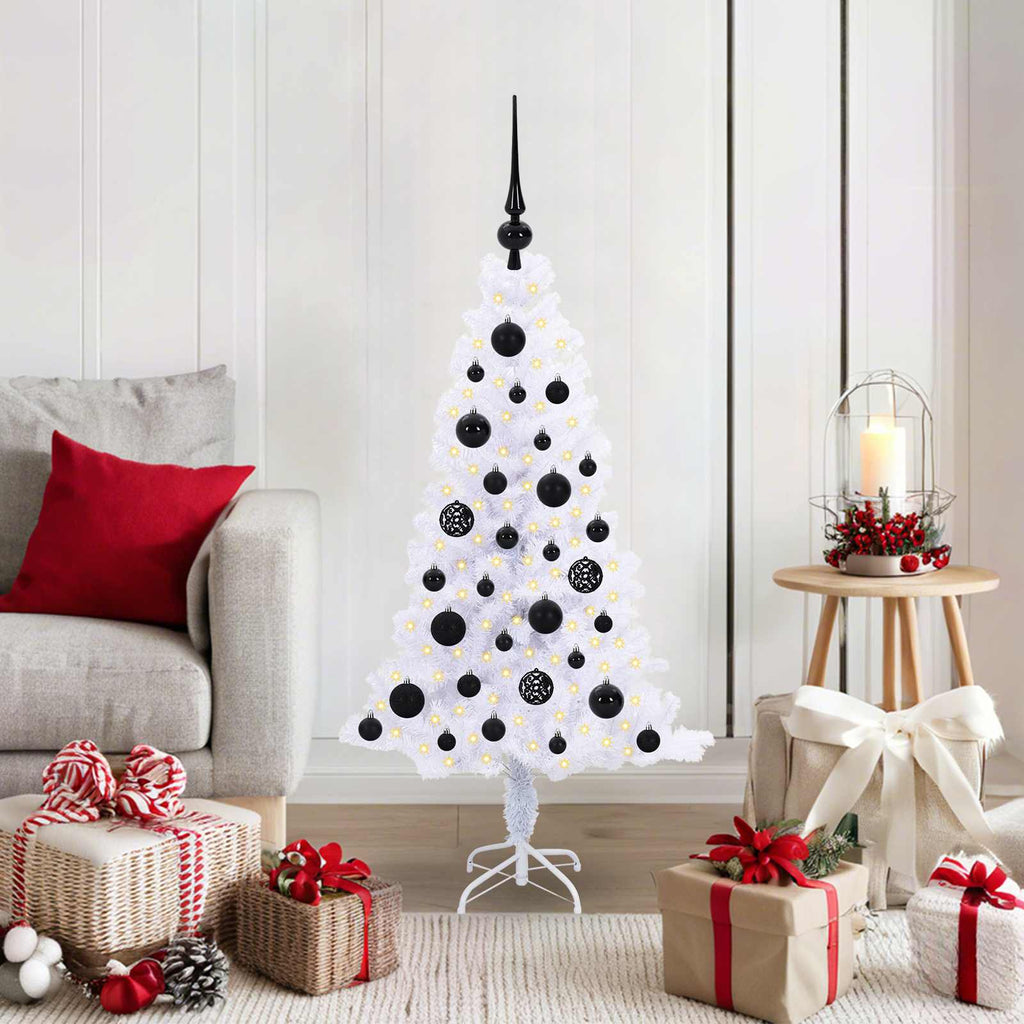 Künstlicher Weihnachtsbaum Weiß Pvc Und Stahl